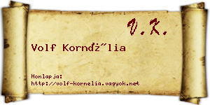 Volf Kornélia névjegykártya