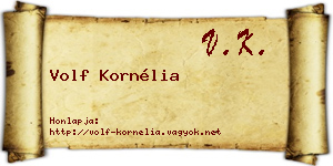 Volf Kornélia névjegykártya